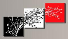 Модульна картина на полотні з 3-х частин "Стильне дерево"