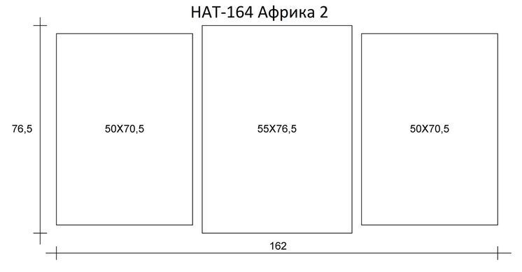 Модульная картина на холсте из 3-х частей "Африка"