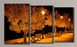 Модульная картина на холсте из 3-х частей "Ночной город"