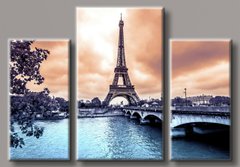 Модульная картина на холсте из 3-х частей "Париж"